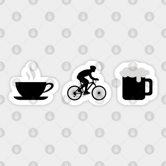 Things To Do List - Coffee, Cycling and Beer Sticker by Owl Canvas